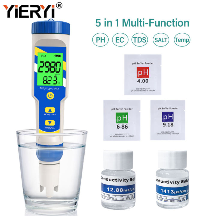 Yieryi Pool Salt Tester & PH Meter,Digital Salinity Meter for Pool