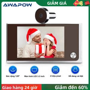 Máy Quan Sát Lỗ Nhìn Trộm Chuông Cửa Kỹ Thuật Số Awapow 35 Inch Với 120 °   Màn Hình LCD 2 Triệu Điểm Ảnh HD Camera Cửa Không Dây Màn Hình Ngoài Trời Để Đảm Bảo An Ninh Gia Đình