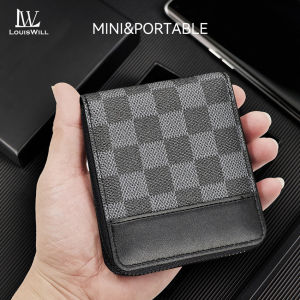 LouisWill Mens Short Wallet Soft PU Casual Wallet Multi-Functional Wallet Retro Pattern Large Capacity Purse Multi-Card Position ID Credit Cards Holders Coin Pocket Business Wallets Short Zipper Wallet