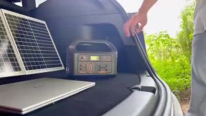 150W High Power Portable Power Station with Solar Panels 220V Large Capacity Power Bank Emergency Energy Storage AC/DC/USB Output Solar Generator with LED Light fast charging multi-function for Outdoor Camping Travel