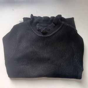 Kids Girls Ruffle Sweaters New Children Thin Knitted Tops Autumn Winter Cotton Pullovers Pink Turtleneck Tops Korean Style Warm