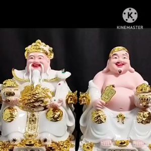 [ CAO 25 CM ] THẦN TÀI THỔ ĐỊA PHÚ QUÝ - MÀU TRẮNG [ COMPOSITE + BỘT ĐÁ  ]