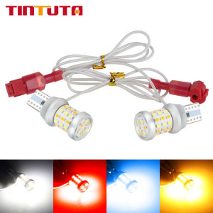 KEVANLY | 1Pair T15 W16W LED Motorcycle Turn Signal 54smd Reversing Tail Light Dual Color Universal Daytime Running Light Moto Accessories
