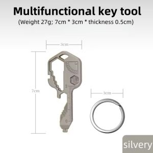 24 in 1 Key Tool Multi functional Stainless Steel Keychain Creative Small Tool Key EDC Key Tool