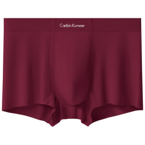 CarbinKoneer | CarbinKoneer Mens Underwear Boxer Shorts Modal No Trace Red Wedding Innerwear Double Layer Antibacterial Mid Waist Design