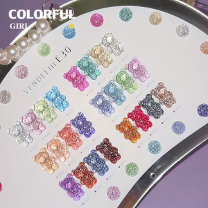 【พร้อมส่ง】✨สีเจลแฟลช VENDEENI VDN-E30 สีเจลเพชร 24 สี✨ เงางามระยิบระยับเหมือนเพชร 💎 เม็ดสีแน่น ชัดเจน ติดทนนาน (ทามาให้แล้ว พร้อมใช้งานทันทีค่ะ 💅)