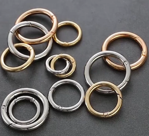 38mm O Ring Snap Buckle Openable Metal Spring Gate Round Hook for Bag Strap Accessories Chain Snap Clasp Clip 24mm