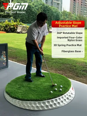 PGM GOLF | Patented Adjustable Slope Teaching Golf 3D Hitting Mat