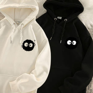 American Retro Hoodie Sweatshirt for Boys And Girls Spring Autumn Fleece Lined Loose Lazy Middle Large Childrens Top