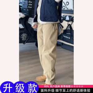 Khaki Soft Shell Climbing Pants Mens Spring Autumn Fleece Lined Warm Hiking Trousers Cleanfit American Functional Style
