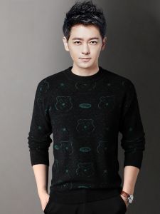 ROMON | Loomen Mens Knitted Sweater Casual Loose Thick Warm Round Neck Pullover Winter Fashion City Style Long Sleeve Basic Fit Youth