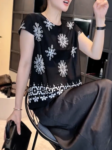 QINGNAER | Vintage French Style Loose Fit T-Shirt