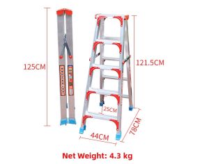 MOLORE | Simple Style Reinforced Folding Aluminum Household Step Ladder