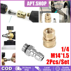 2PCS 1/4 Male M14X1.5 Female Untuk Pencuci Bertekanan Konektor Adaptor Kopling Cepat Pistol Air Bertekanan Tinggi