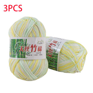 3PCS total 150g Crocheting and knitting Bamboo Yarn Soft thin thread knit sweater dress blanket Crochet hat bag amigurmi line