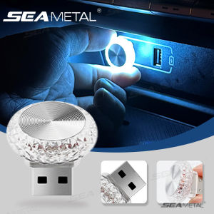 SEAMETAL Car USB Atmosphere Light Portable Mini LED Ambient Decorative Lamps Auto Interior Night Light