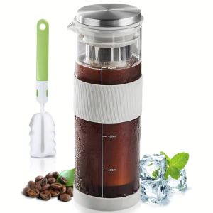 Máy Pha Cà Phê Lạnh Di Động 800ml Với Bộ Lọc Bằng Thép Không Gỉ Và Bàn Chải Vệ Sinh Dành Cho Cà Phê Đá Nước Chanh Trà Đá