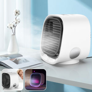 Mini Usb FanDesktop Mini Mist Cooler3 Modes Ultra Quiet Portable Cooling FanWith Colorful Night Light Air-Cooling Humidifier