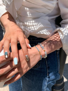 CAFFTI | Natural Topaz Ultra-white Blue Shimmering Exquisite Bracelet
