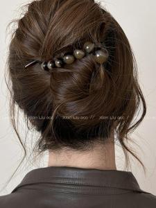 Kẹp Tóc Tròn Màu Nâu Thanh Lịch MUAOOK Dành Cho Nữ Phụ Kiện Tóc Thời Trang Kẹp Tóc Xoắn Cổ Điển Mới Cảm Giác Cao Cấp Phụ Kiện Tóc Sau Đầu