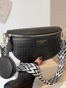 Fashionable Small Crossbody Chest Bag Womens 2024 New Style Popular Woven Dumpling Bag Leisure Single Shoulder Slanting Bag