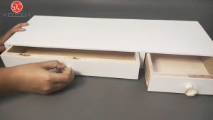 DEcTionS Rak Dinding Ambalan Meja Rias Kosmetik Gantung 2 Laci Minimalis - Kayu Tempel Dinding - Desain Modern Minimalis - Fungsional dan Serbaguna