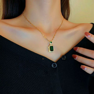 OYJR Green Pendant Necklace: A Versatile & Elegant Non-Tarnish Women's Accessory