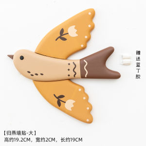 French Vintage Style Wall Decals Kitchen Living Room Decorative Bird Swallow Bedroom Door Hanging Ornament Wooden Irregular Shape