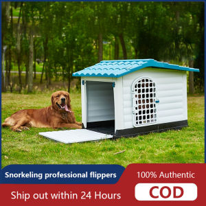 With double doors Dog House outdoor waterproof windproof Large dog house for adult big dogs Plastic rainproof cat houses Universal in all seasons Removable Washable Pet kennel