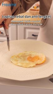 Freemir Grill Pan Hitam/Beige: Wajan Pemanggang Bulat & Panggangan BBQ Bulgogi