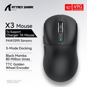 Attack Shark X3orX3Pro PixArt 1K/4K lightweight 3-mode macro wireless gaming mouse26K DPI PAW3395suitable for laptop/Win/Mac