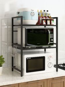 【COD】Kitchen Organizer Microwave Oven Rack Expandable and Height Adjustable Kitchen Storage Shelf 1/2-Tier Kitchen Cabinet Storage Rack Shelf Utensils Holder