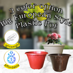 [P15] - 3 Color Big Euro Style Plastic Pot Hot Offers Diameter 26cm Red Brown And White Pure Color