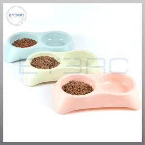 Pet Double Thick Plastic Bowl Rectangular Edge - Durable High-Quality Plastic Feeding Dish for Dogs & Cats