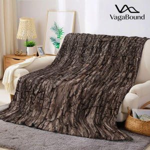 BILIBILI | Natural Tree Bark Texture Flannel Blanket Warm Soft Halloween Christmas Decorative Couch Warm Cozy All-Season Gift
