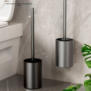 Space Aluminum No-Dead-Zone Toilet Brush Wall-Mounted