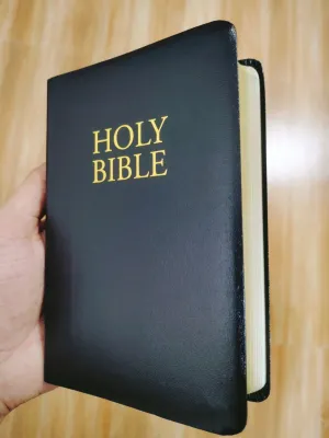 DURABLE HARD COVER HOLY BIBLE KJV - LARGE PRINT / GOLD EDGE / OLD & NEW TESTAMENT / ENGLISH COMPACT / RED LETTER / BIG FONT / KING JAMES VERSION