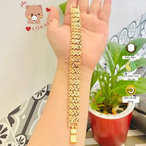 Lắc tay nữ long phụng siêu bền vàng 18k không đen gỉ lắc tay đẹp mạ vàng Lokalo 12.3.24
