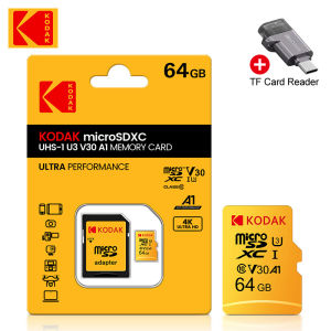 Kodak | Kodak Yellow High-Speed TF Memory Card 32GB 64GB 128GB with Adapter High-Speed TF Memory Card for Tablet PC and Type-C Adapter