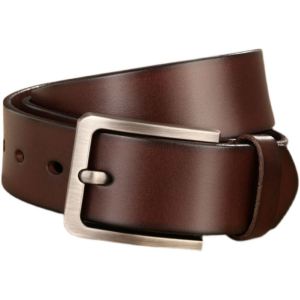 Mens Leather Belt Strap Trouser Belt Buckle Style Versatile Smooth Surface Two-layer Cowhide Alloy Buckle Single Circle Length