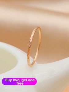 Aesthetic Simple Rose Gold Plated Titanium Steel Ring