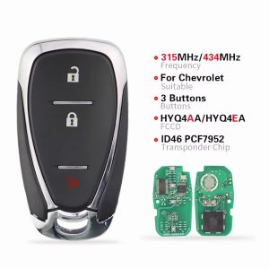 Car Remote Key For Chevrolet Cruze Sonic Camaro Equinox Volt Malibu Spark 2016 2017 2018 315/434Mhz ID46 PCF7952 HYQ4BAA HYQ4BEA