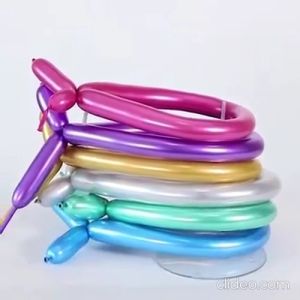 Balon Twist Chrome Metalik Aneka Warna Paket 5pcs Balon Latex Panjang Mengkilap Balon Ulang Tahun