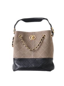 High Quality Leather Bucket Bag Womens Fashion Luxury Underarm Chain Tote Bag Stylish British Style Square Shape Shoulder Bag