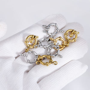 Stainless Steel Gold Round Claw Spring Clasps Hooks For Bracelet Necklace Connectors DIY Jewelry Making Supplies