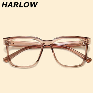 Harlow | Prescription Ready Slimming Large Frame Eyewear Amber Transparent Coarse Frame