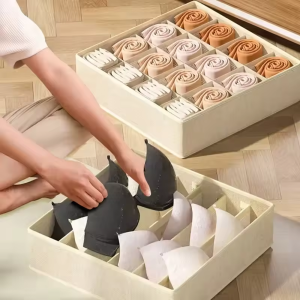Multi-Use Drawer Organizer & Hanging Bag - 3-in-1 Foldable Fabric Underwear Socks Storage Box with Dividers Closet Organizer