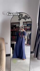 gamis salfa elta tenun baju lebaran couple keluuarga