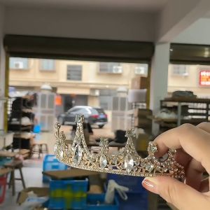 SHOPHOME- Mahkota Anak Perempuan Bando Princess Bondu Bahan Metal Wedding Crown Wanita Berlian MHT01
