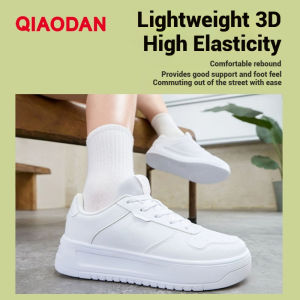Qiaodan Womens White Sneakers Increase Versatile Lightweight Classic Basic Casual Shoes QXL052252552R